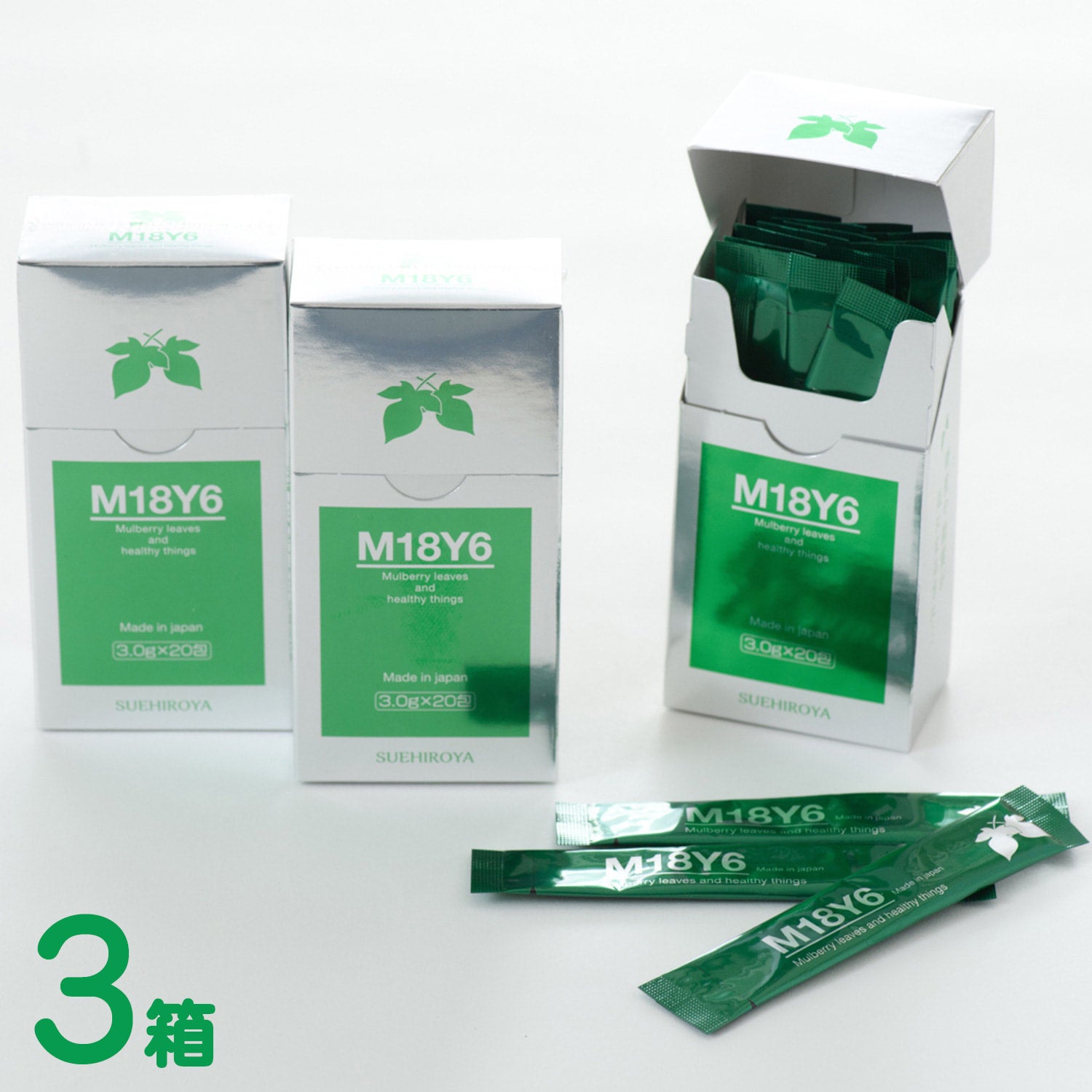 M18Y6 美ボディ青汁（緑の桑葉と白い酵母）3箱（60包） | 日本 